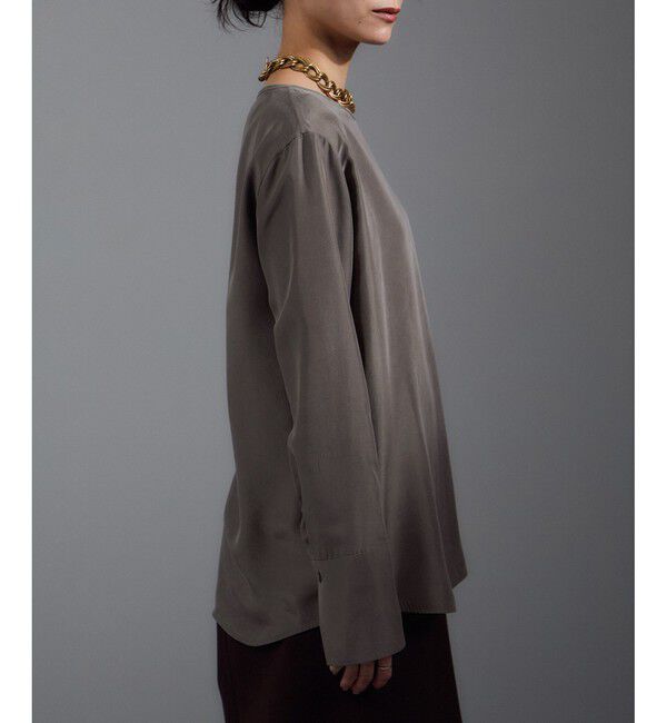 SALON adam et rope'「[25AW]GENTLE SILK ロングスリーブプルオーバー【セットアップ対応・洗える】」|シャツ・ブラウス|