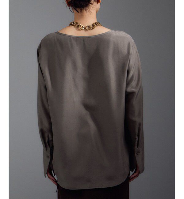 SALON adam et rope'「[25AW]GENTLE SILK ロングスリーブプルオーバー【セットアップ対応・洗える】」|シャツ・ブラウス|