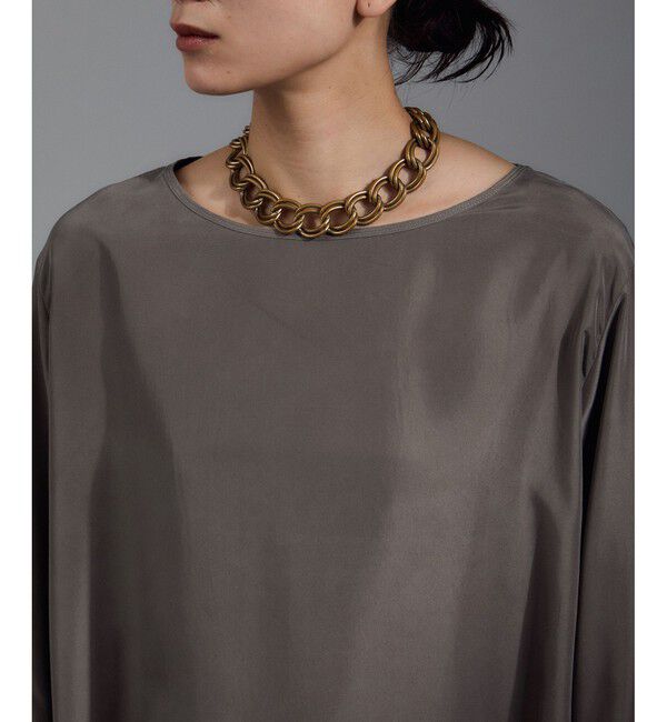 SALON adam et rope'「[25AW]GENTLE SILK ロングスリーブプルオーバー【セットアップ対応・洗える】」|シャツ・ブラウス|