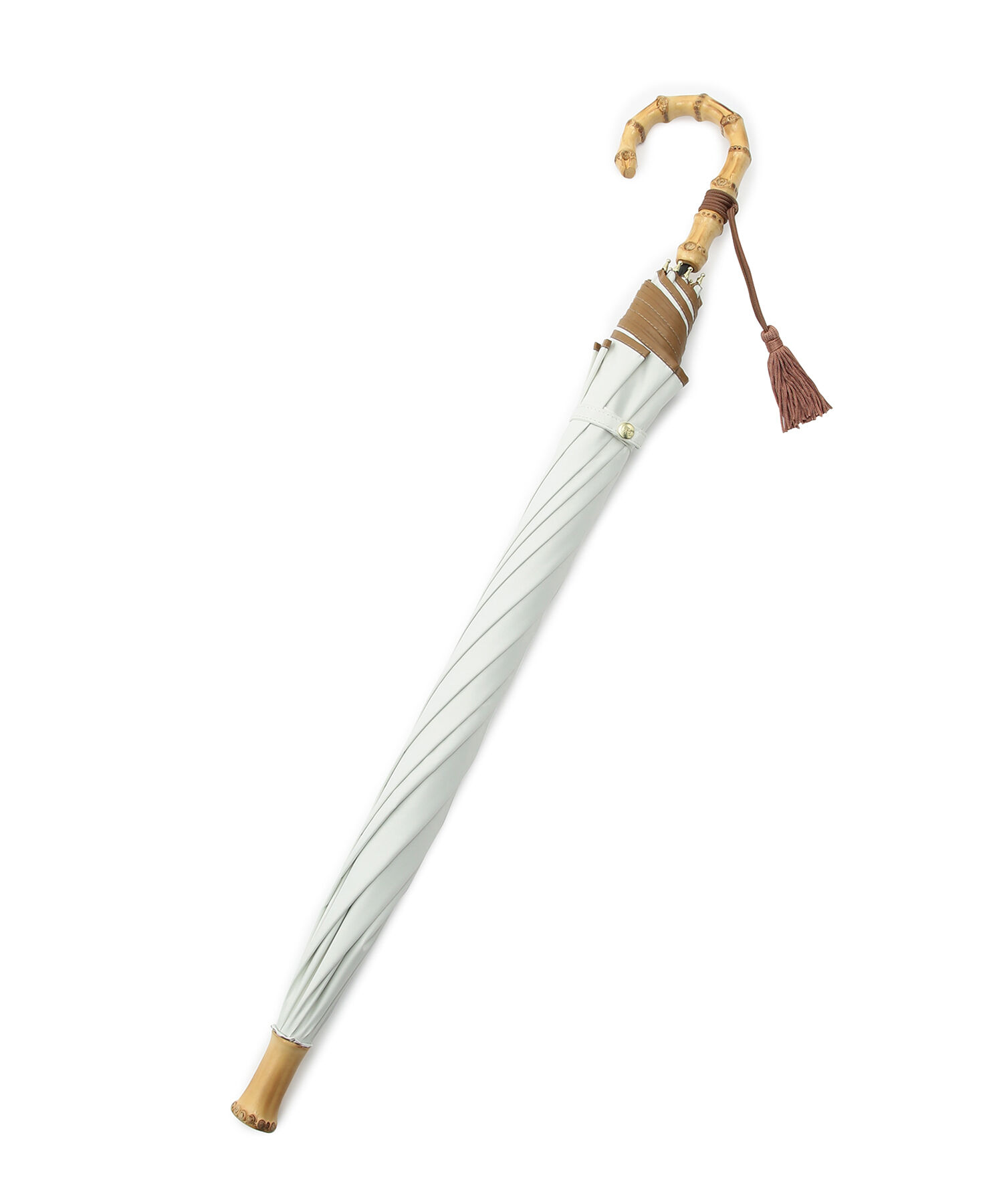 ROPE「バンブーハンドルバイカラーパラソル（長傘）【晴雨兼用/UVカット】【完全遮光生地】」|傘|