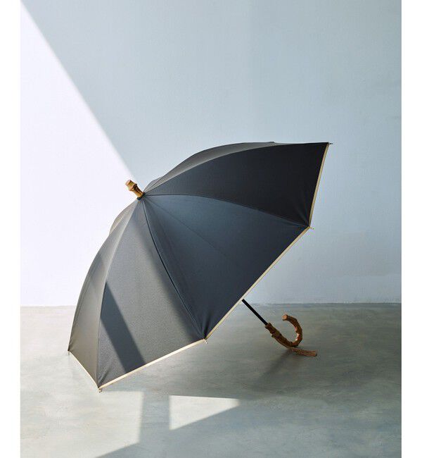 ROPE「バンブーハンドルバイカラーパラソル（長傘）【晴雨兼用/UVカット】【完全遮光生地】」|傘|