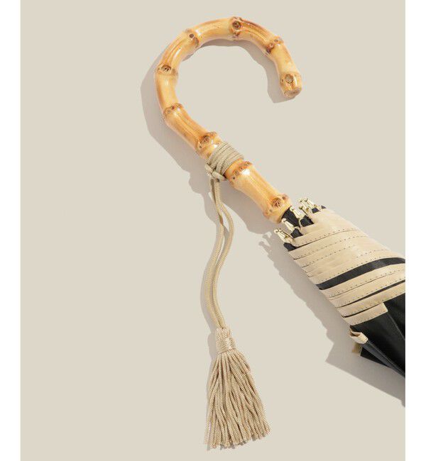 ROPE「バンブーハンドルバイカラーパラソル（長傘）【晴雨兼用/UVカット】【完全遮光生地】」|傘|