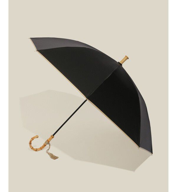 ROPE「バンブーハンドルバイカラーパラソル（長傘）【晴雨兼用/UVカット】【完全遮光生地】」|傘|