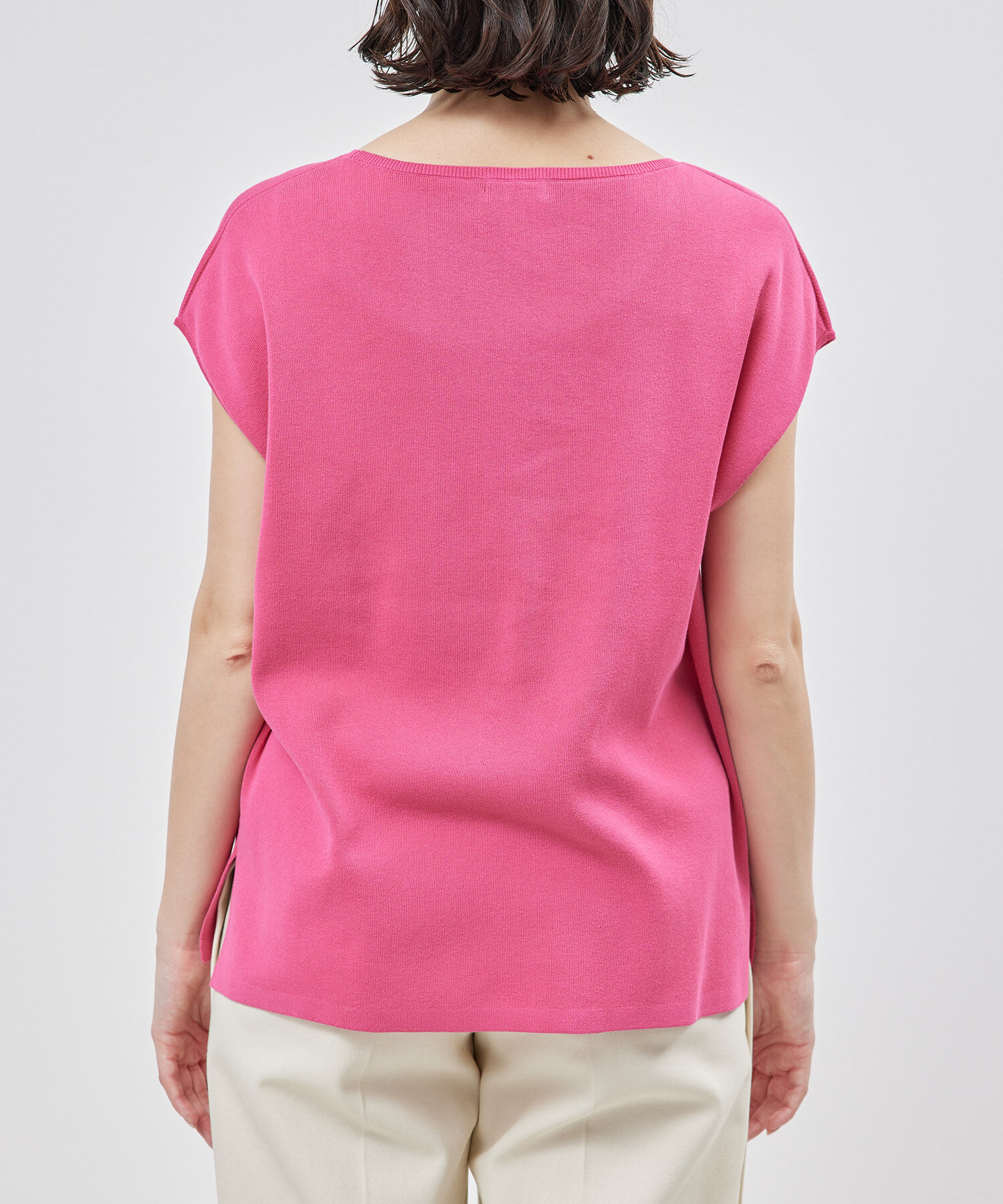 ROPE「【洗える】【接触冷感】ICE COTTONアームレットニットトップス【雑誌/メディア掲載】」|ニット・セーター|