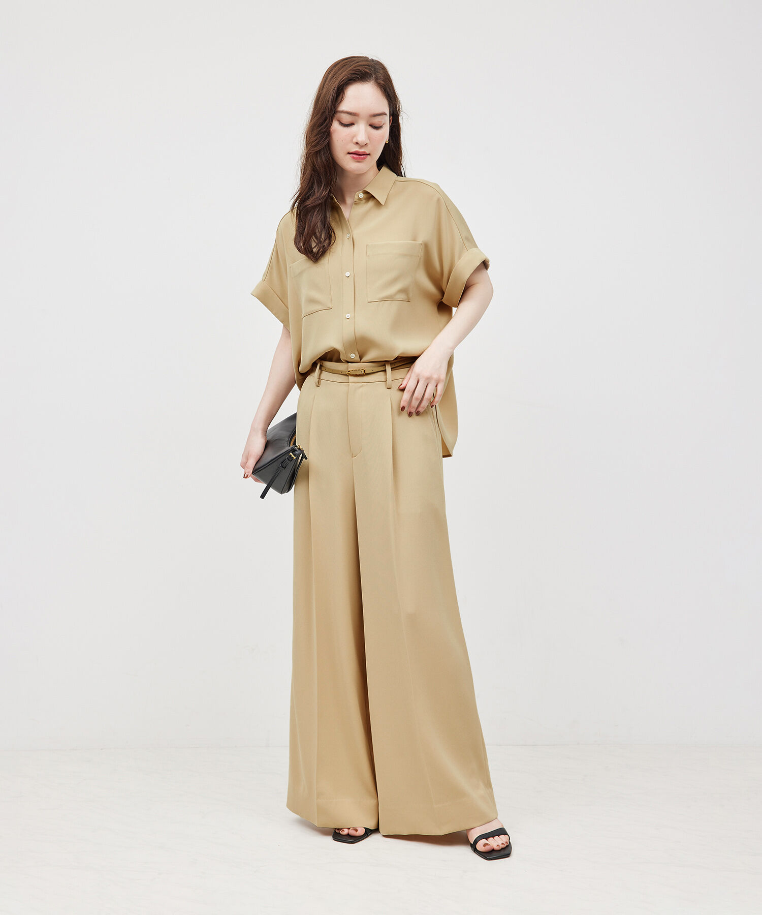 ROPE「【新色追加】トリアセバックサテンフラップシャツ/セットアップ対応【メディア掲載】」|シャツ・ブラウス|