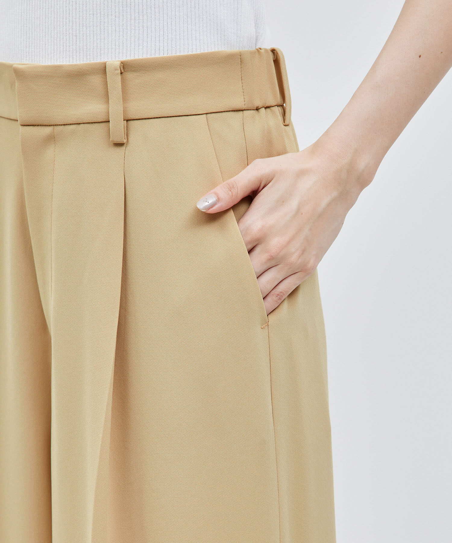 ROPE「トリアセバックサテンワイドパンツ/セットアップ対応【メディア掲載】」|その他|