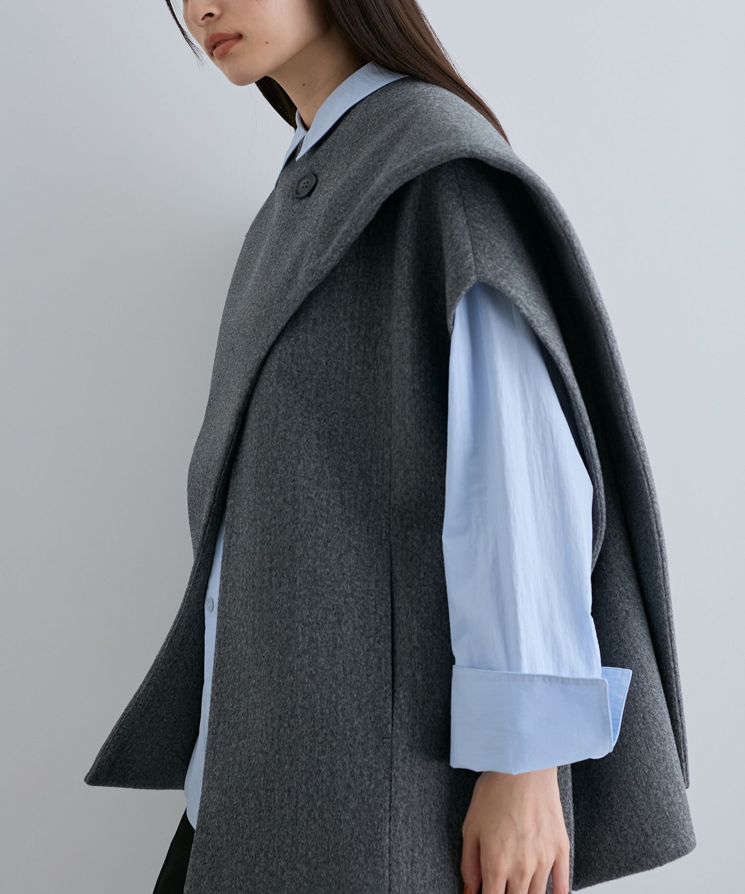 VIS「マフラーみたいに巻けるポンチョベスト」|ポンチョ・ケープ|