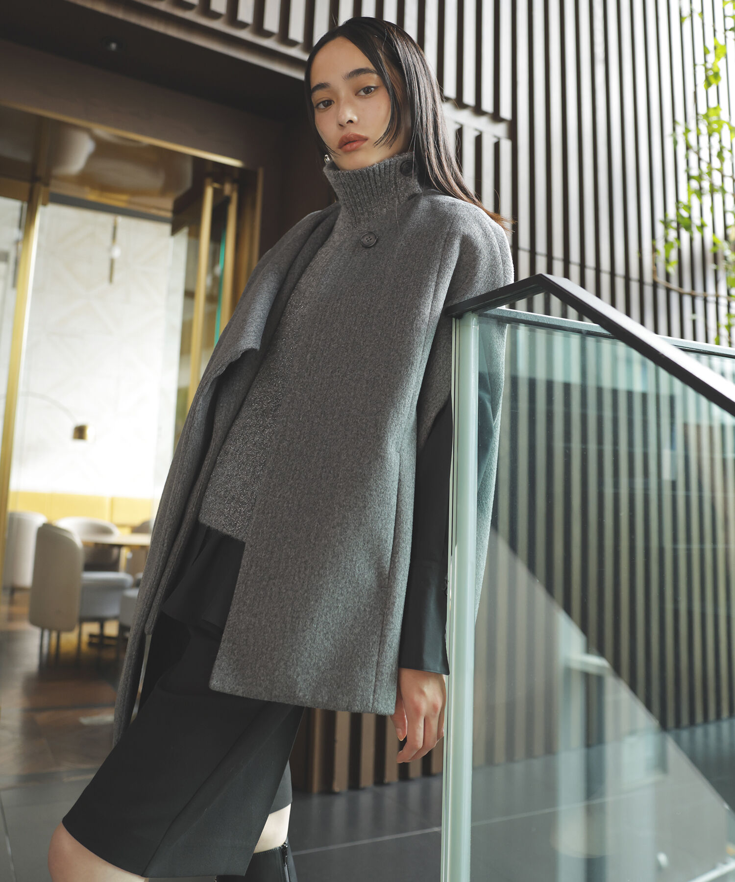 VIS「マフラーみたいに巻けるポンチョベスト」|ポンチョ・ケープ|