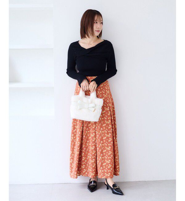 VIS「【WEB限定】アソート柄セミフレアロングスカート」|スカート|