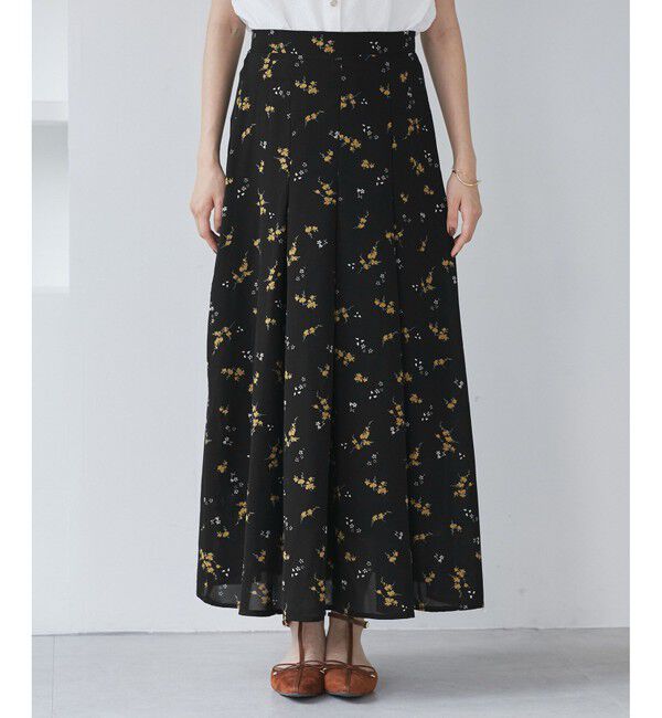 VIS「【WEB限定】アソート柄セミフレアロングスカート」|スカート|