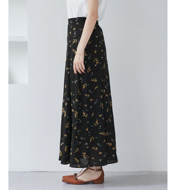 VIS「【WEB限定】アソート柄セミフレアロングスカート」|スカート|