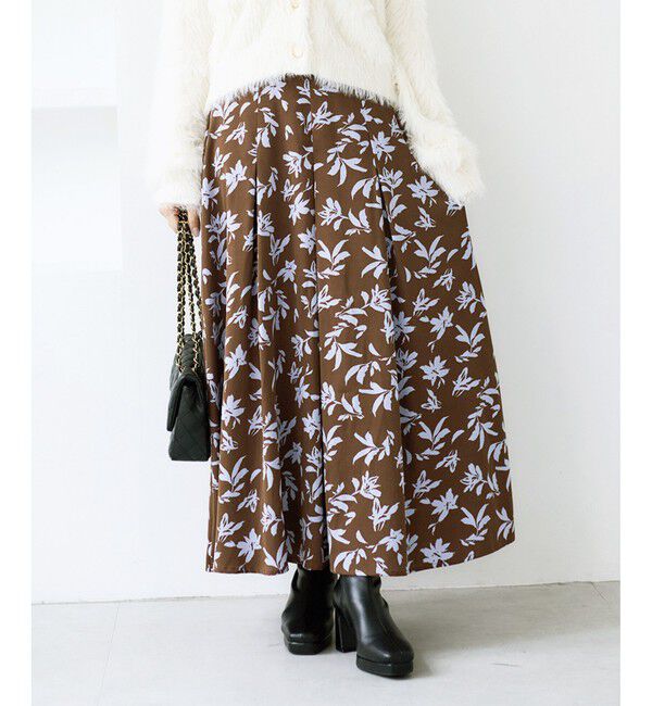 VIS「【WEB限定】アソート柄セミフレアロングスカート」|スカート|