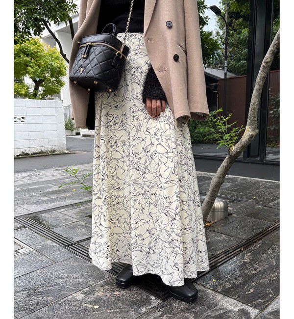 VIS「【WEB限定】アソート柄セミフレアロングスカート」|スカート|