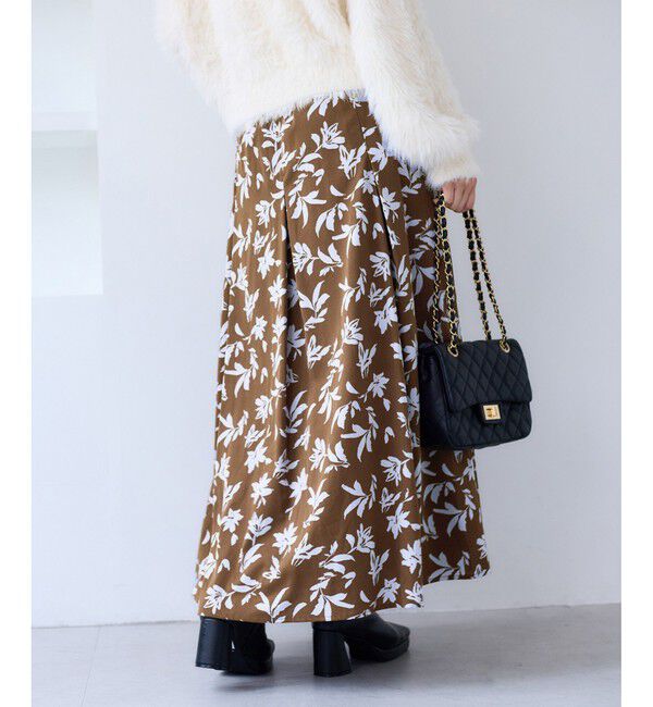 VIS「【WEB限定】アソート柄セミフレアロングスカート」|スカート|