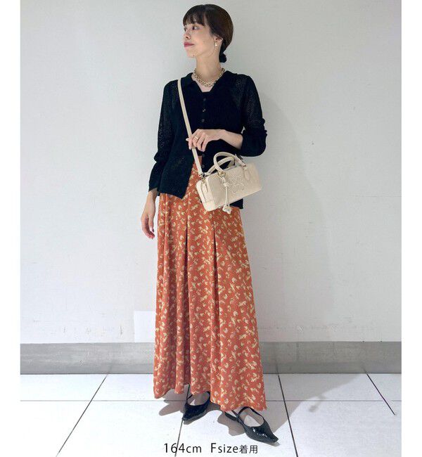 VIS「【WEB限定】アソート柄セミフレアロングスカート」|スカート|
