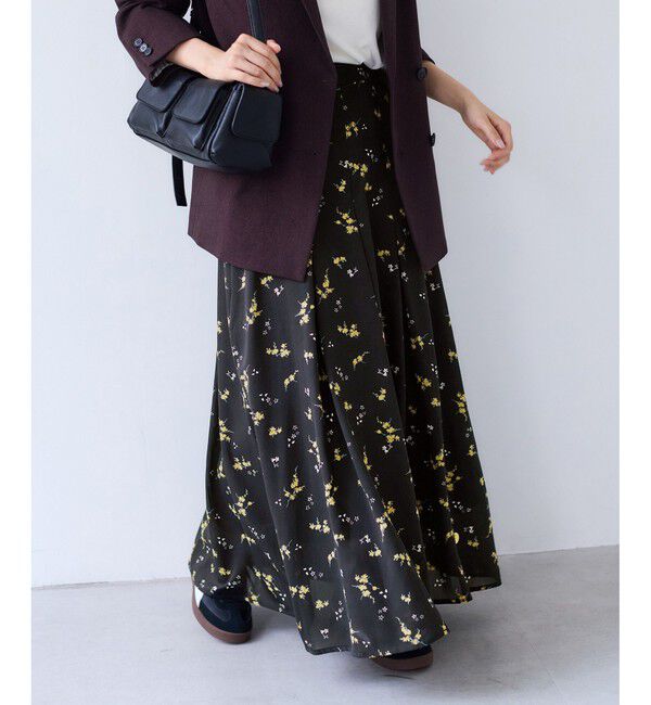VIS「【WEB限定】アソート柄セミフレアロングスカート」|スカート|