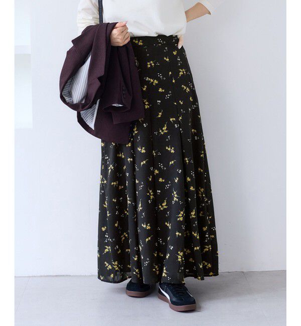 VIS「【WEB限定】アソート柄セミフレアロングスカート」|スカート|