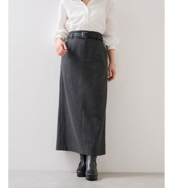 VIS「へリンボーンIラインロングスカート/セットアップ対応」|スカート|