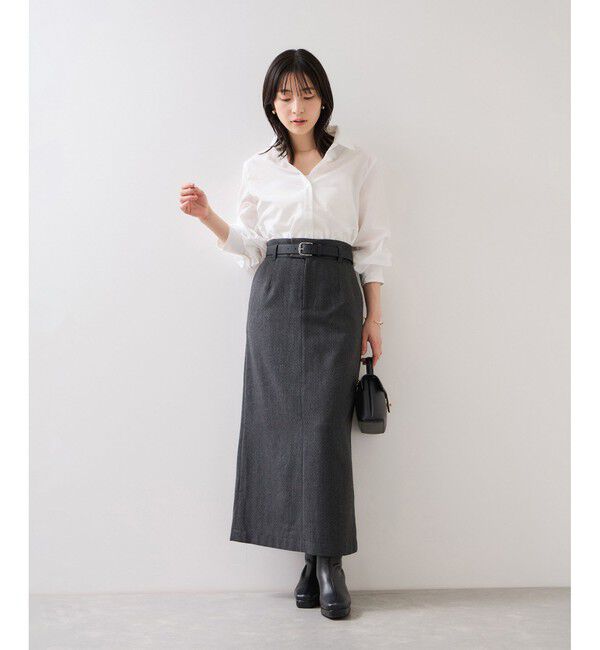 VIS「へリンボーンIラインロングスカート/セットアップ対応」|スカート|