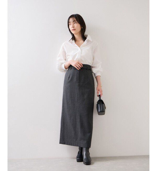 VIS「へリンボーンIラインロングスカート/セットアップ対応」|スカート|