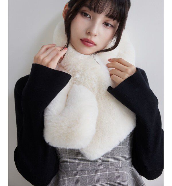 VIS「ボリュームフェイクファーティペット」|マフラー|