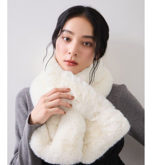 VIS「ボリュームフェイクファーティペット」|マフラー|