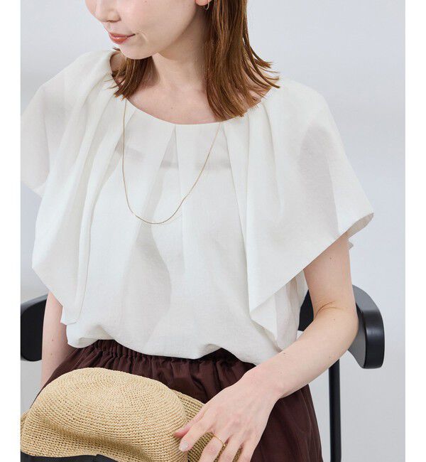 Rope&rsquo;Picnic「ラッフルスリーブブラウス/通勤対応」|シャツ・ブラウス|ホワイト(10)