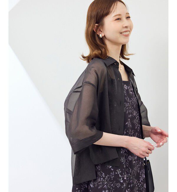 Rope&rsquo;Picnic「【接触冷感】ハーフスリーブシアーシャツ」|シャツ・ブラウス|