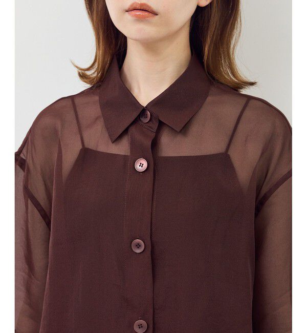 Rope&rsquo;Picnic「【接触冷感】ハーフスリーブシアーシャツ」|シャツ・ブラウス|