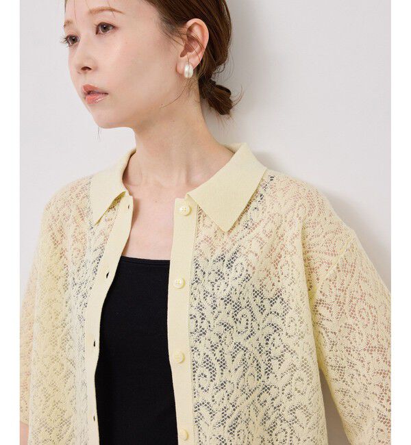 Rope&rsquo;Picnic「レース襟付きカーディガン」|カーディガン|