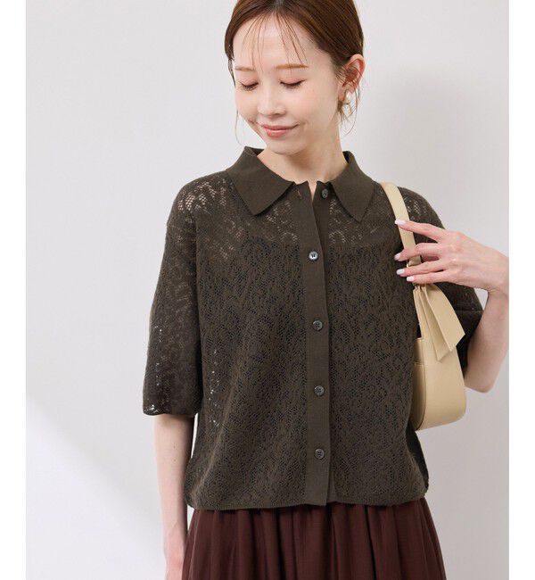 Rope&rsquo;Picnic「レース襟付きカーディガン」|カーディガン|