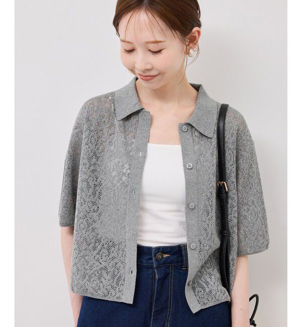 Rope&rsquo;Picnic「レース襟付きカーディガン」|カーディガン|