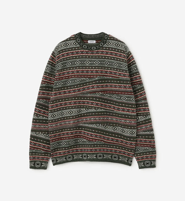  「COOHEM | クレイジーフェアアイル ニットプルオーバー MEN」|ニット・セーター|DKGREEN