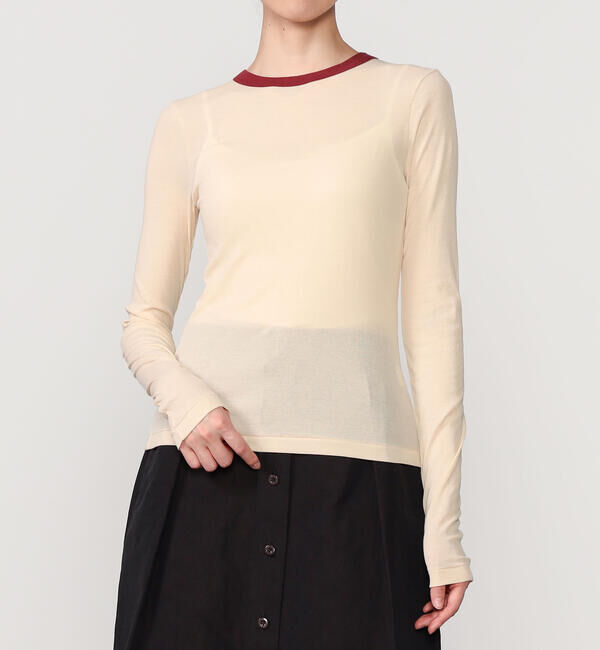  「babaco | ツイストコットン ロングスリーブTシャツ WOMEN」|Tシャツ・カットソー|BEIGE