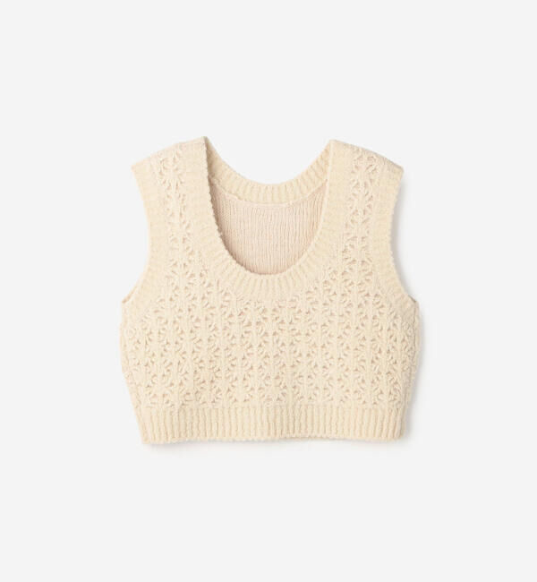  「WALANCE | クロシェ ダブルニットベスト WOMEN」|ベスト・ジレ|