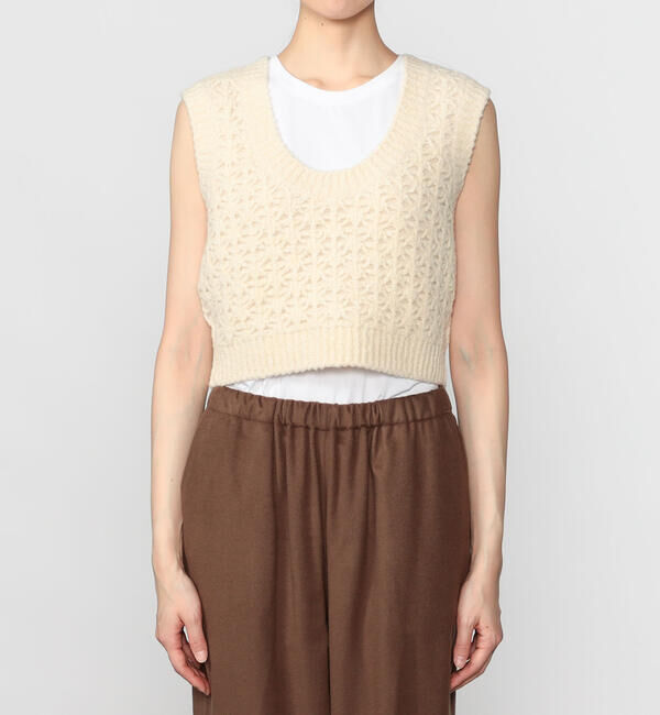  「WALANCE | クロシェ ダブルニットベスト WOMEN」|ベスト・ジレ|