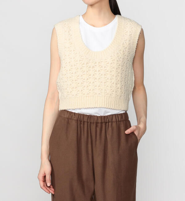 「WALANCE | クロシェ ダブルニットベスト WOMEN」|ベスト・ジレ|