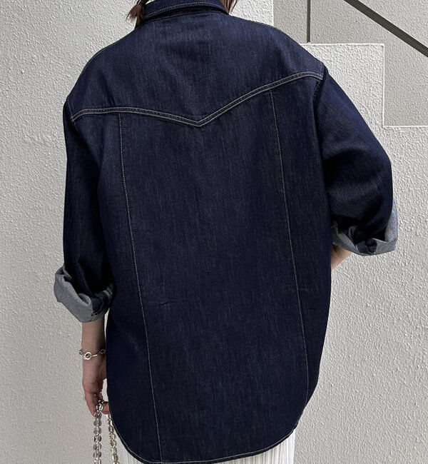  「ボウタイデニムシャツ」|シャツ・ブラウス|