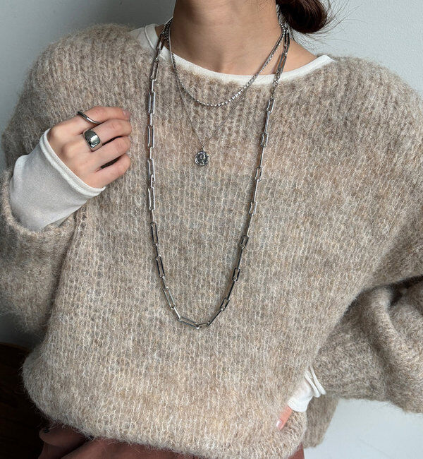  「ラインストーンコイン2連ネックレス」|ネックレス|