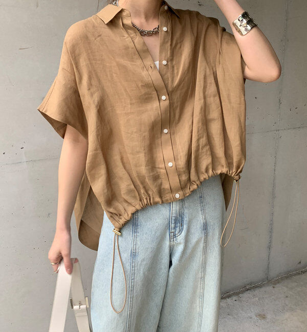  「リネンドロストフレンチシャツ」|シャツ・ブラウス|