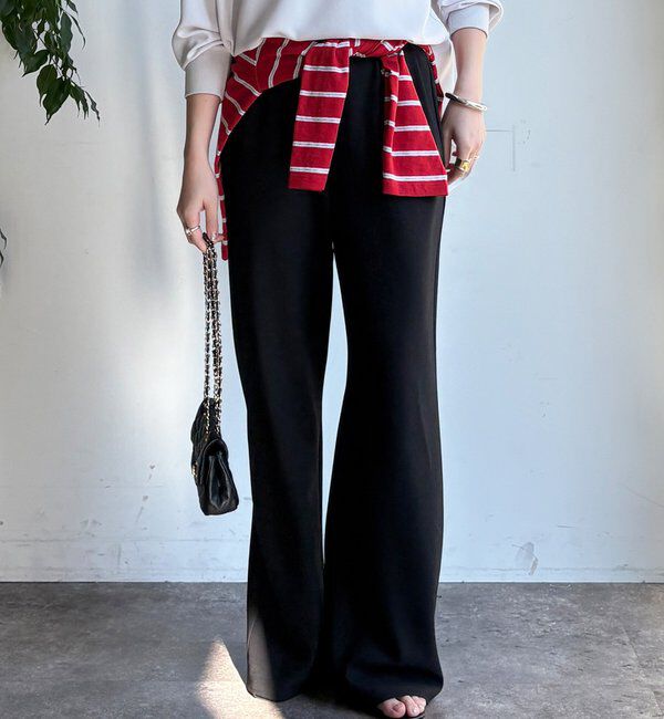  「バイヤスセミフレアパンツ」|チノ|ブラック