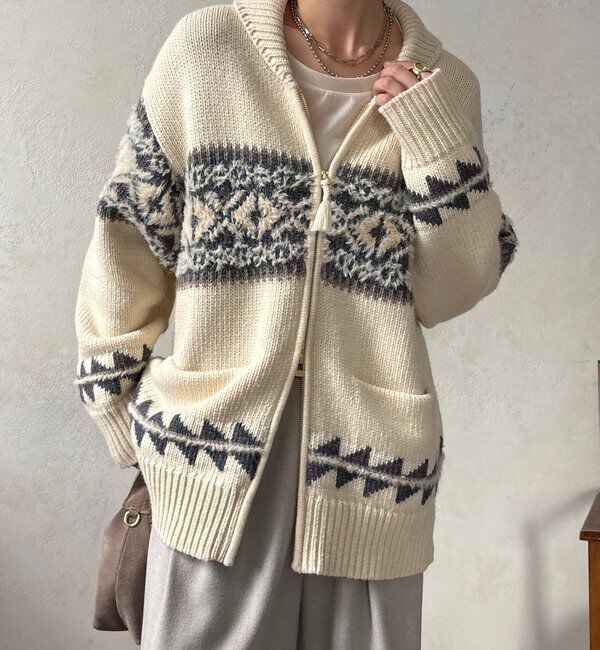  「ノルディックジップカーディガン」|ニット・セーター|