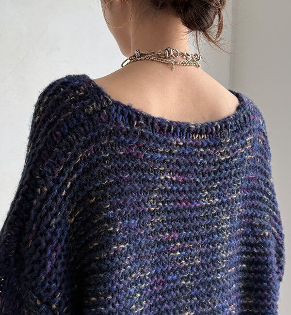  「MIXヤーンVネックプルオーバー」|ニット・セーター|