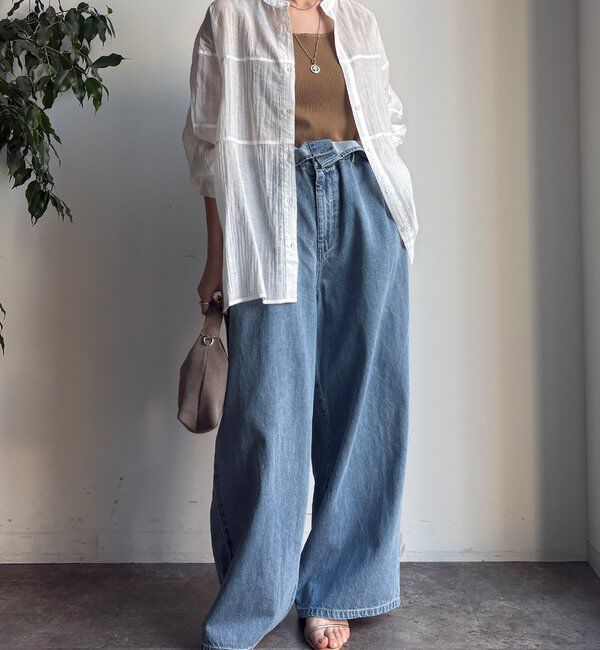  「【WEB限定】切替シアーブラウス」|シャツ・ブラウス|