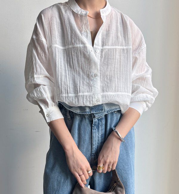  「【WEB限定】切替シアーブラウス」|シャツ・ブラウス|