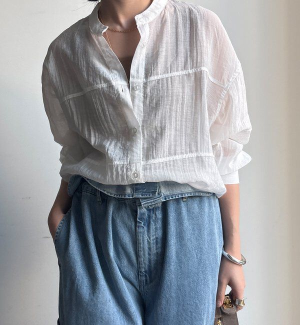  「【WEB限定】切替シアーブラウス」|シャツ・ブラウス|