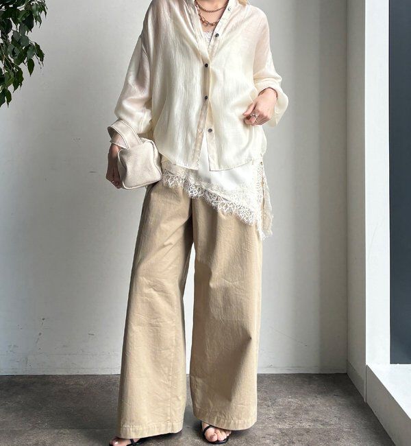  「【WEB】シアーバックフリルブラウス」|シャツ・ブラウス|