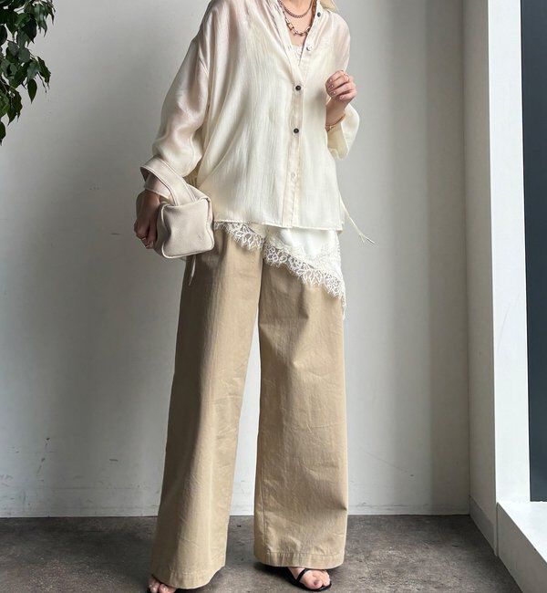  「【WEB】シアーバックフリルブラウス」|シャツ・ブラウス|