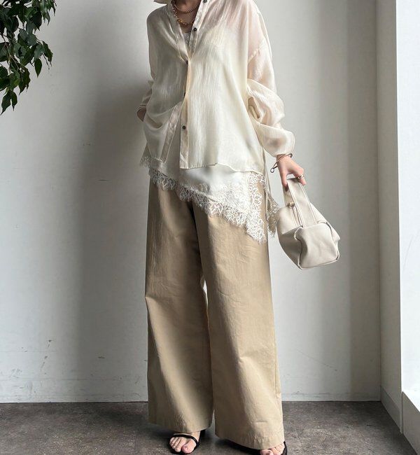  「【WEB】シアーバックフリルブラウス」|シャツ・ブラウス|