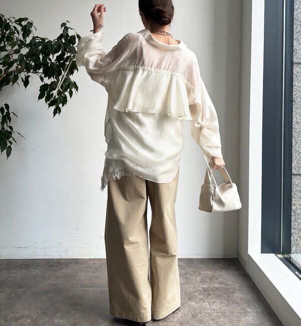  「【WEB】シアーバックフリルブラウス」|シャツ・ブラウス|